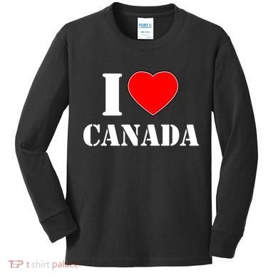I Love Canada Kids Long Sleeve Shirt