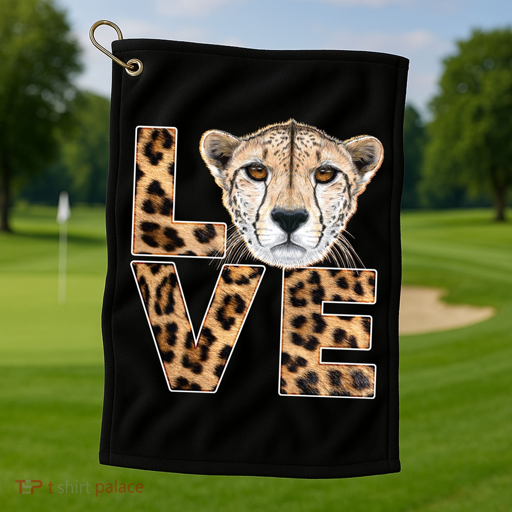 I Love Cheetahs Golf Towel