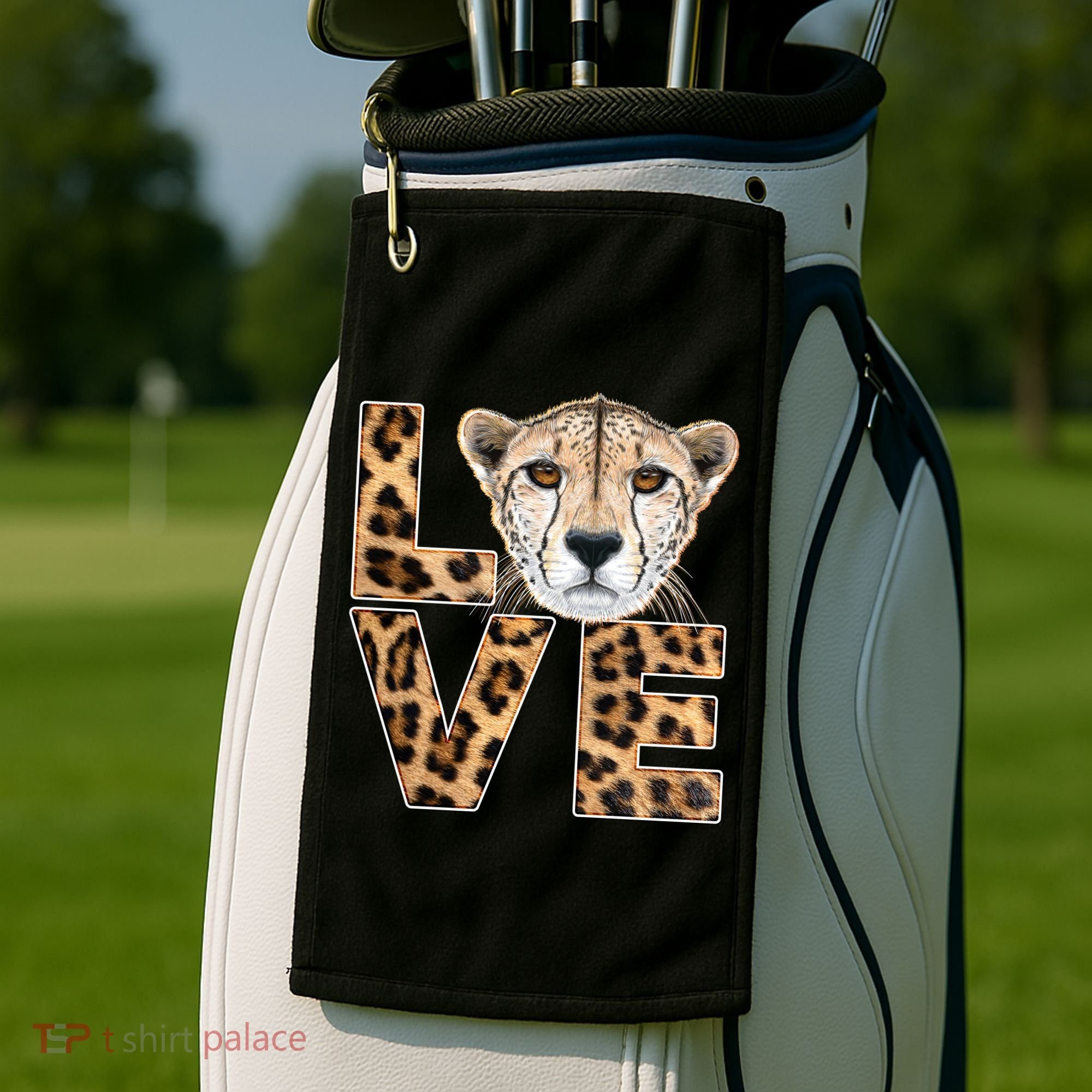 I Love Cheetahs Golf Towel