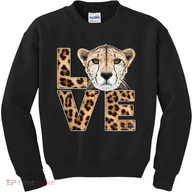I Love Cheetahs Kids Sweatshirt