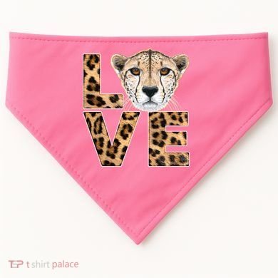 I Love Cheetahs USA-Made Doggie Bandana