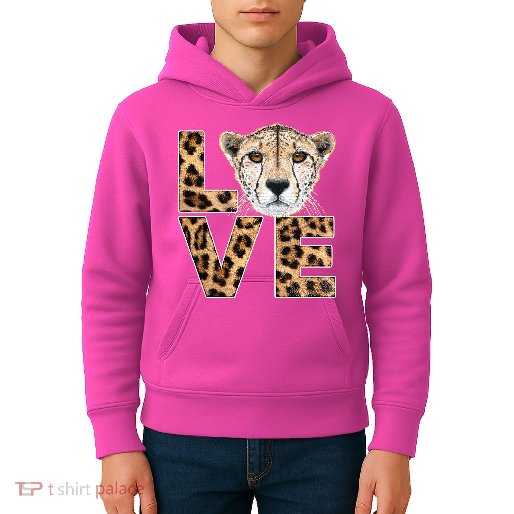 I Love Cheetahs Kids Hoodie