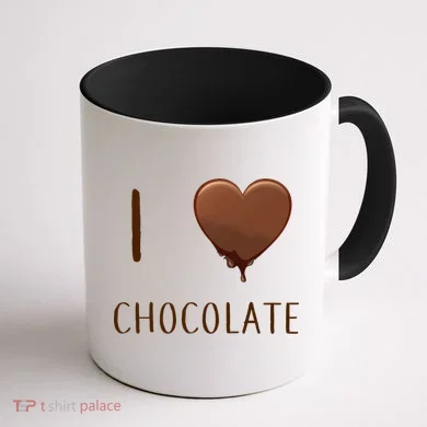 I Love Chocolate Coffee Mug back