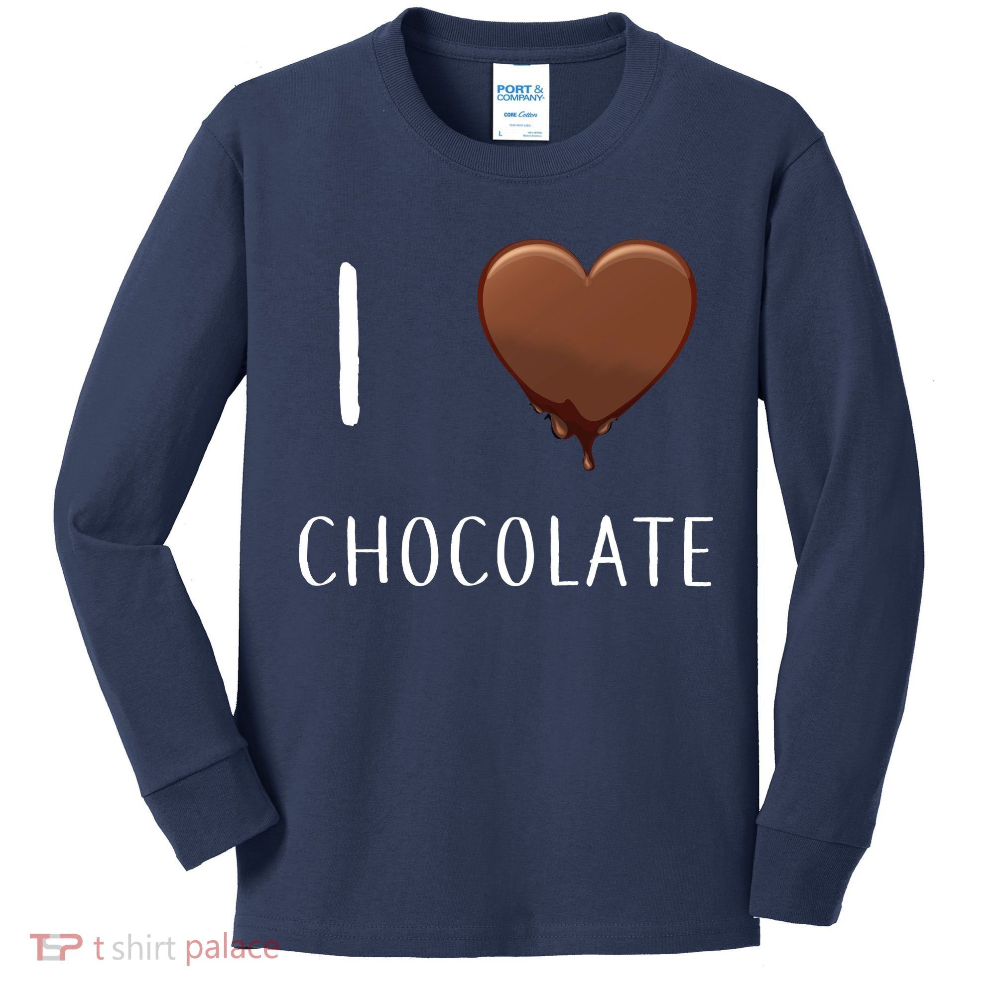 I Love Chocolate Kids Long Sleeve Shirt