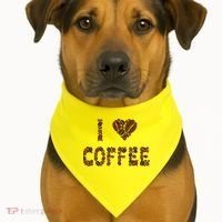 I Love Coffee USA-Made Doggie Bandana thumb 1