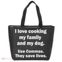 I Love Cooking My Family Commas Save Lives Tote Bag thumb 0