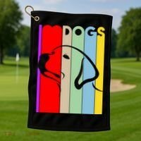 I Love Dogs Cute Dog Lovers Golf Towel thumb 1