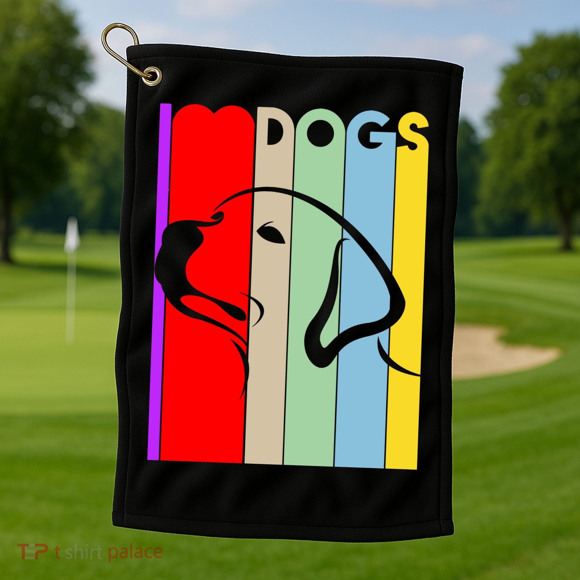 I Love Dogs Cute Dog Lovers Golf Towel