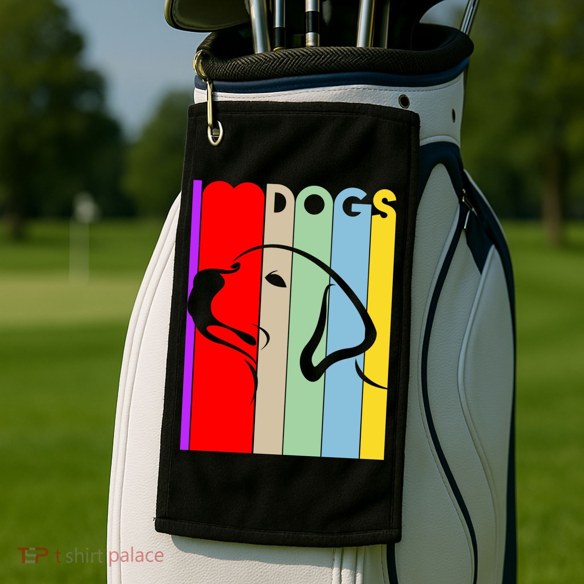 I Love Dogs Cute Dog Lovers Golf Towel