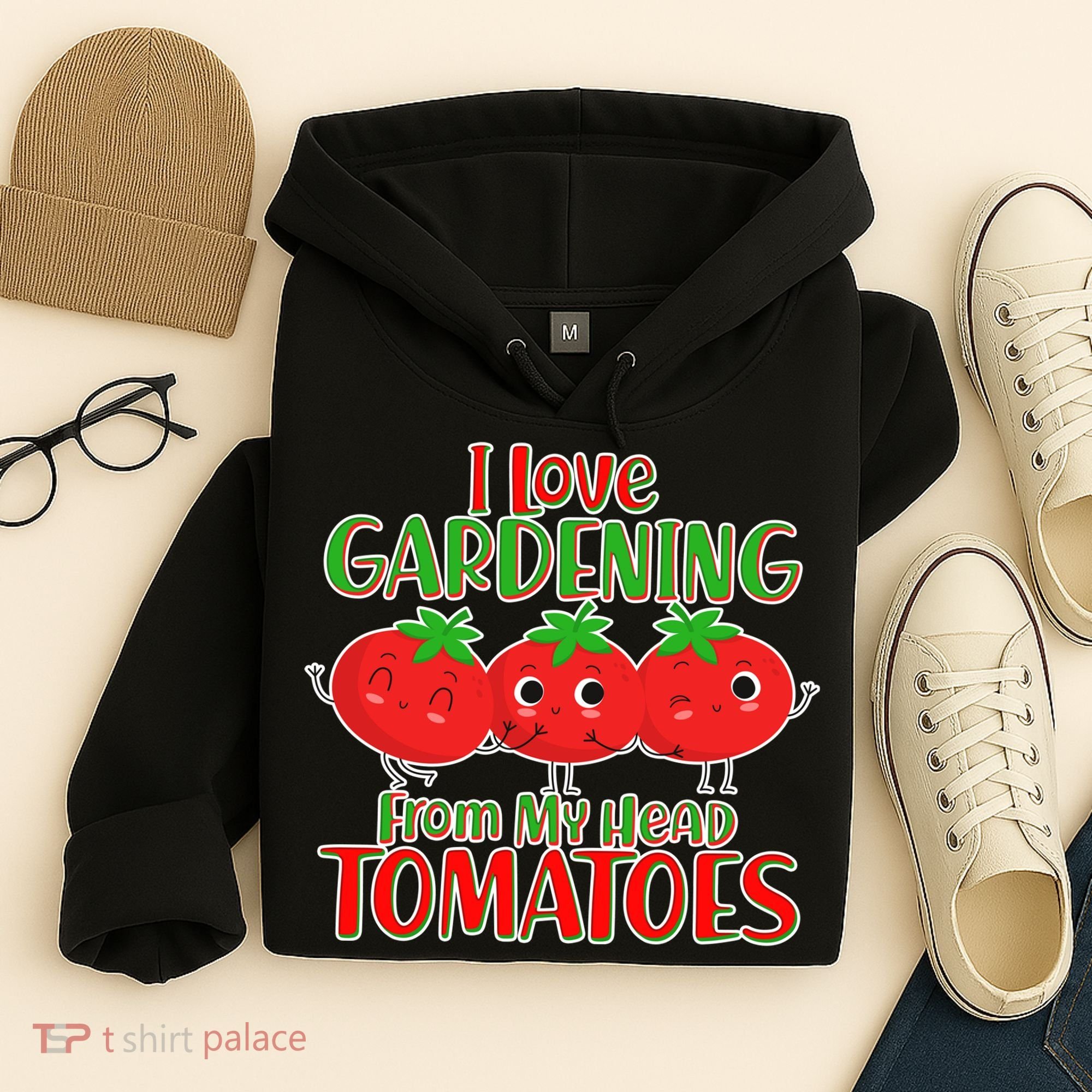 I Love Gardening From My Head Tomatoes Hoodie