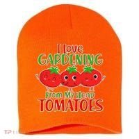 I Love Gardening From My Head Tomatoes Short Acrylic Beanie thumb 0