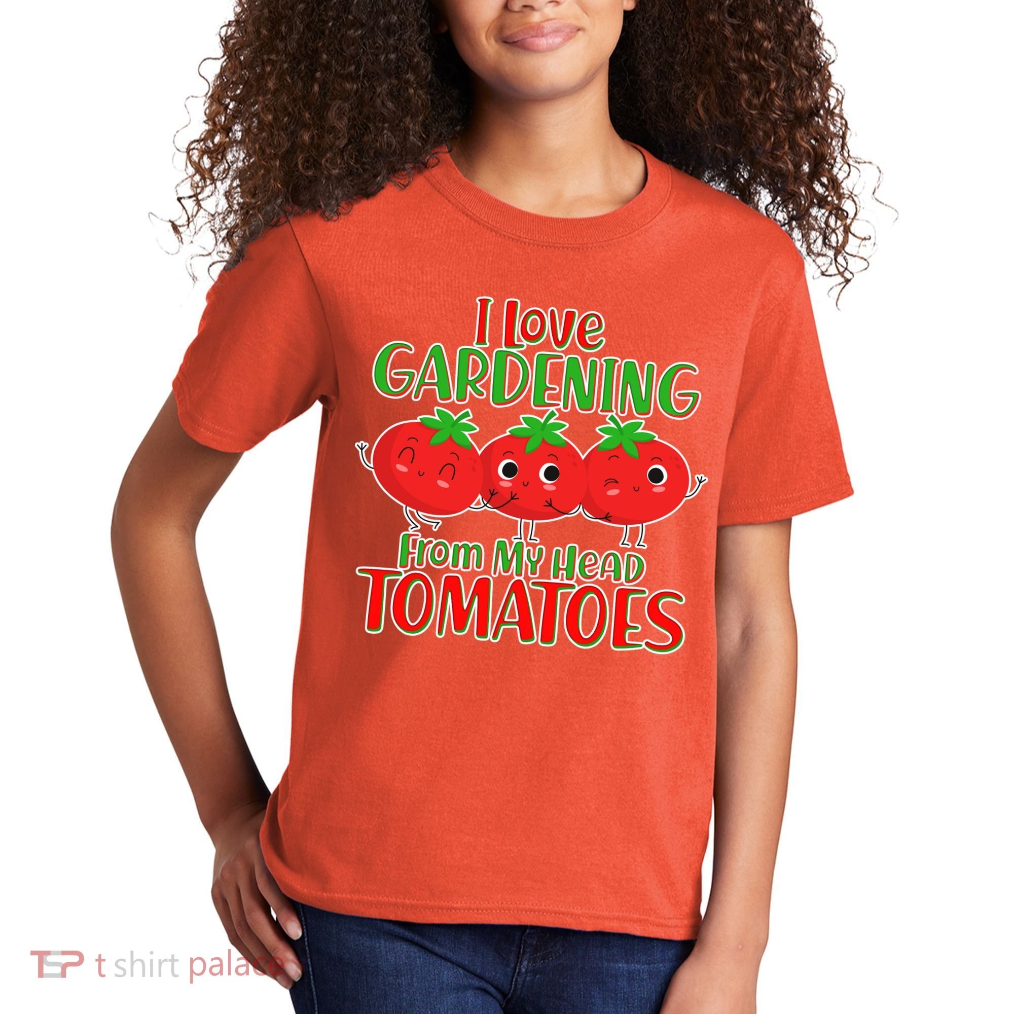 I Love Gardening From My Head Tomatoes Kids T-Shirt