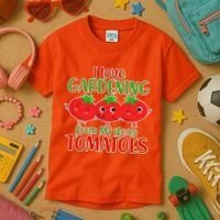 I Love Gardening From My Head Tomatoes Kids T-Shirt thumb 3