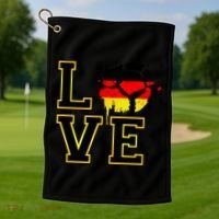 I Love Germany Futbol Soccer Golf Towel thumb 1