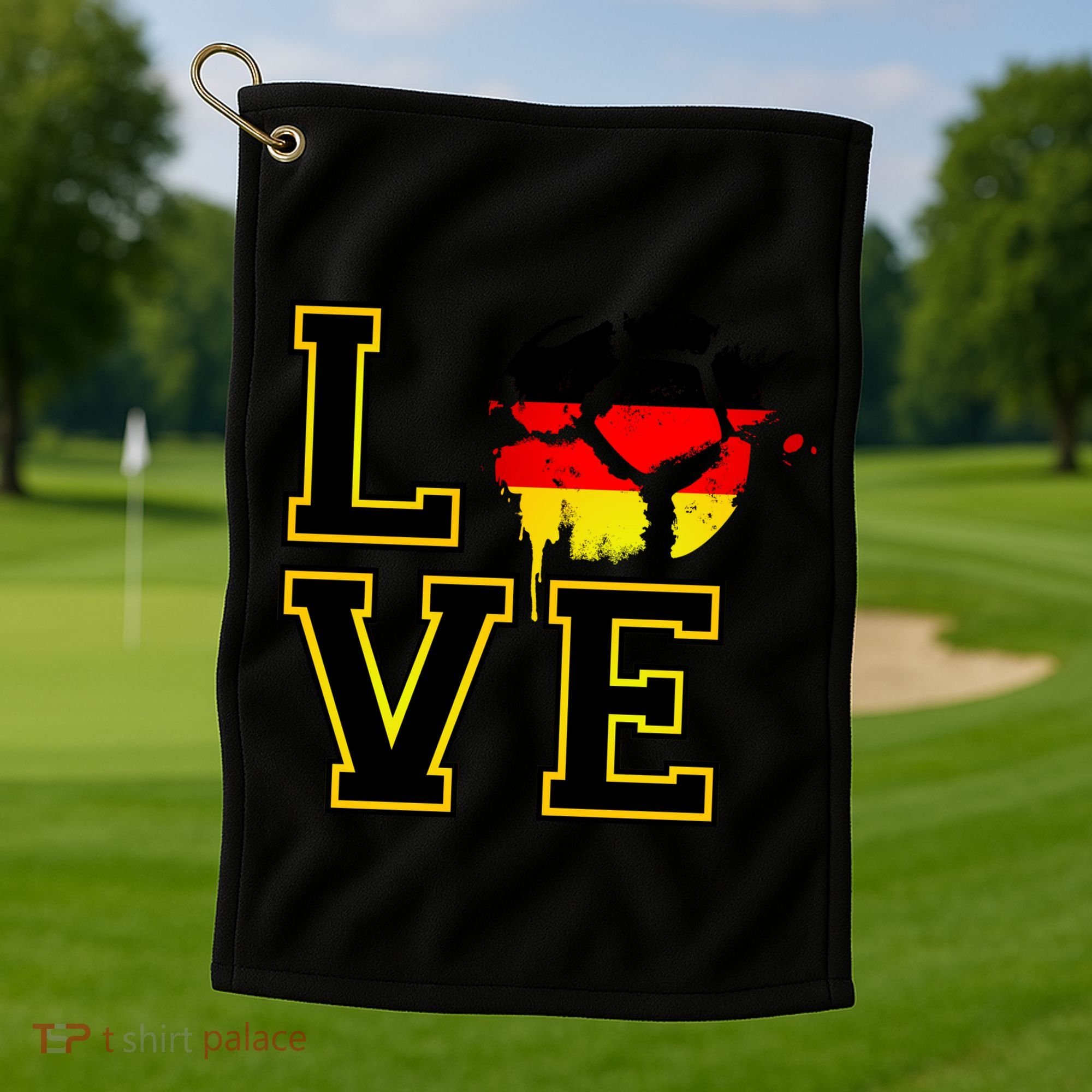 I Love Germany Futbol Soccer Golf Towel