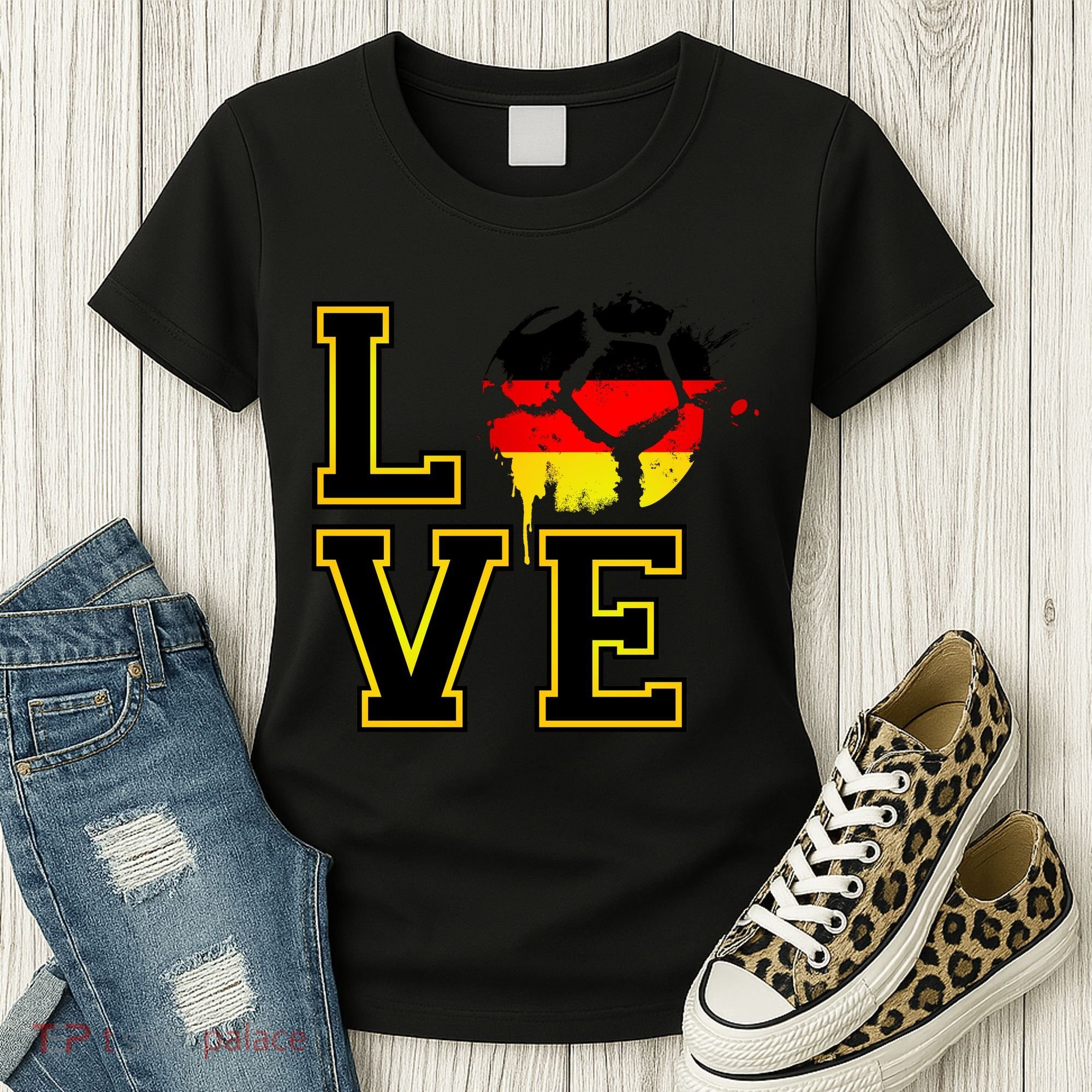 I Love Germany Futbol Soccer Women's T-Shirt