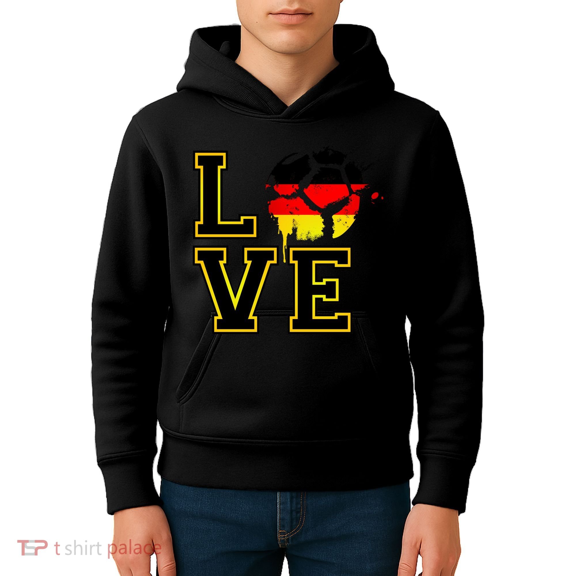 I Love Germany Futbol Soccer Kids Hoodie