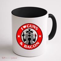 I Love Guns And Bacon Coffee Mug thumb 1