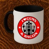 I Love Guns And Bacon Coffee Mug thumb 2