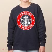 I Love Guns And Bacon Women's Sweatshirt thumb 0