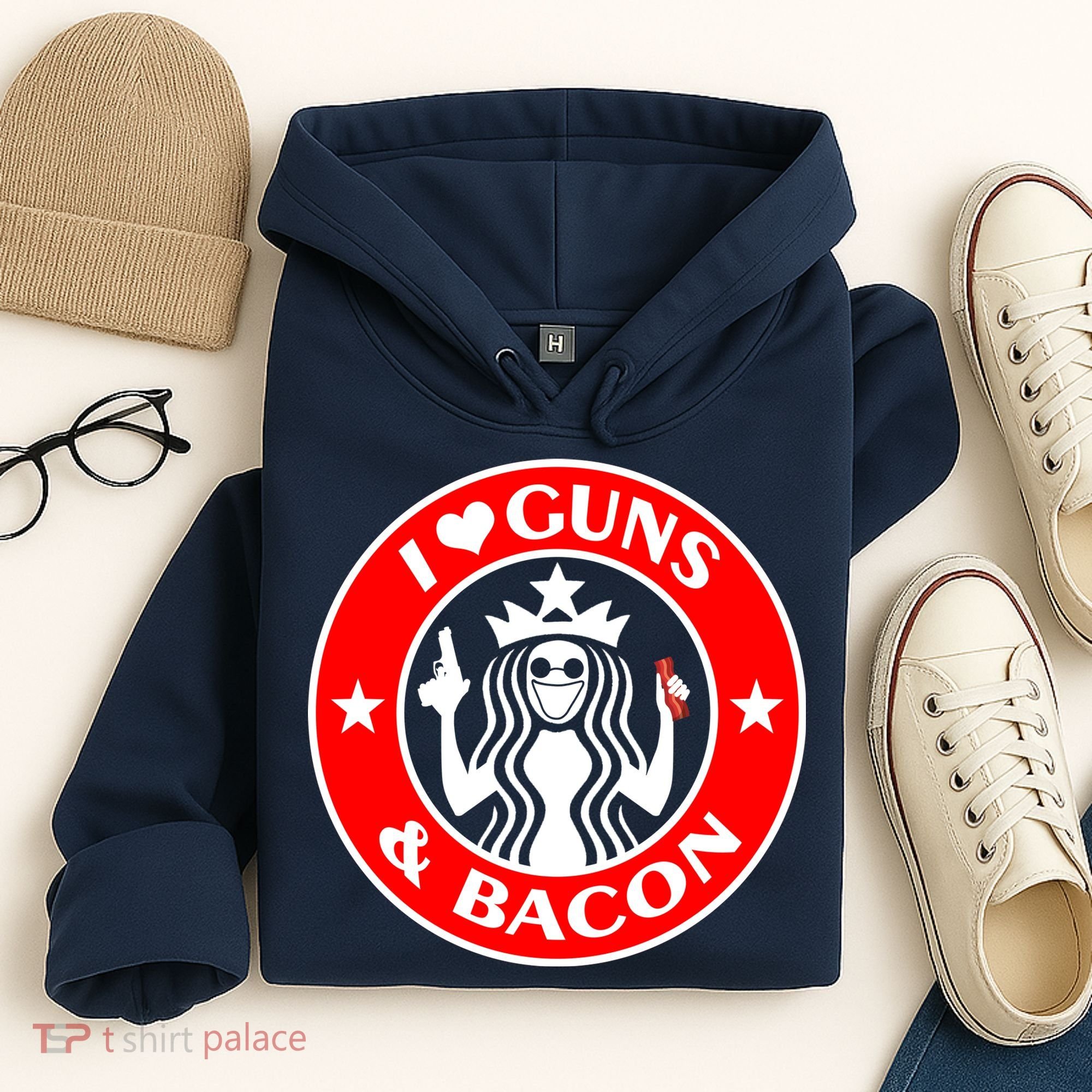 I Love Guns And Bacon Hoodie