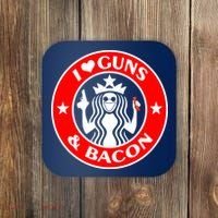 I Love Guns And Bacon Coaster thumb 0