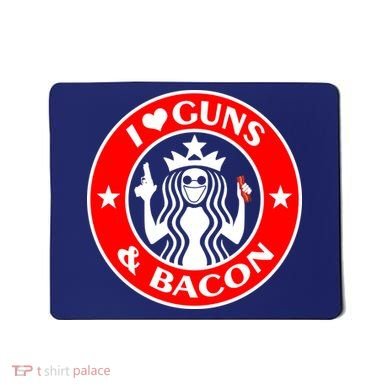 I Love Guns And Bacon Mousepad