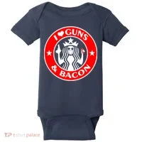 I Love Guns And Bacon Baby Bodysuit thumb 0