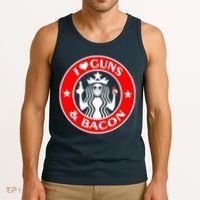 I Love Guns And Bacon Tank Top thumb 3