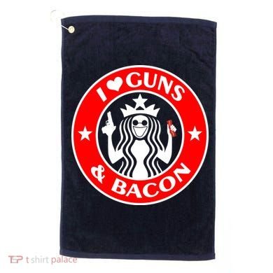 I Love Guns And Bacon Golf Towel
