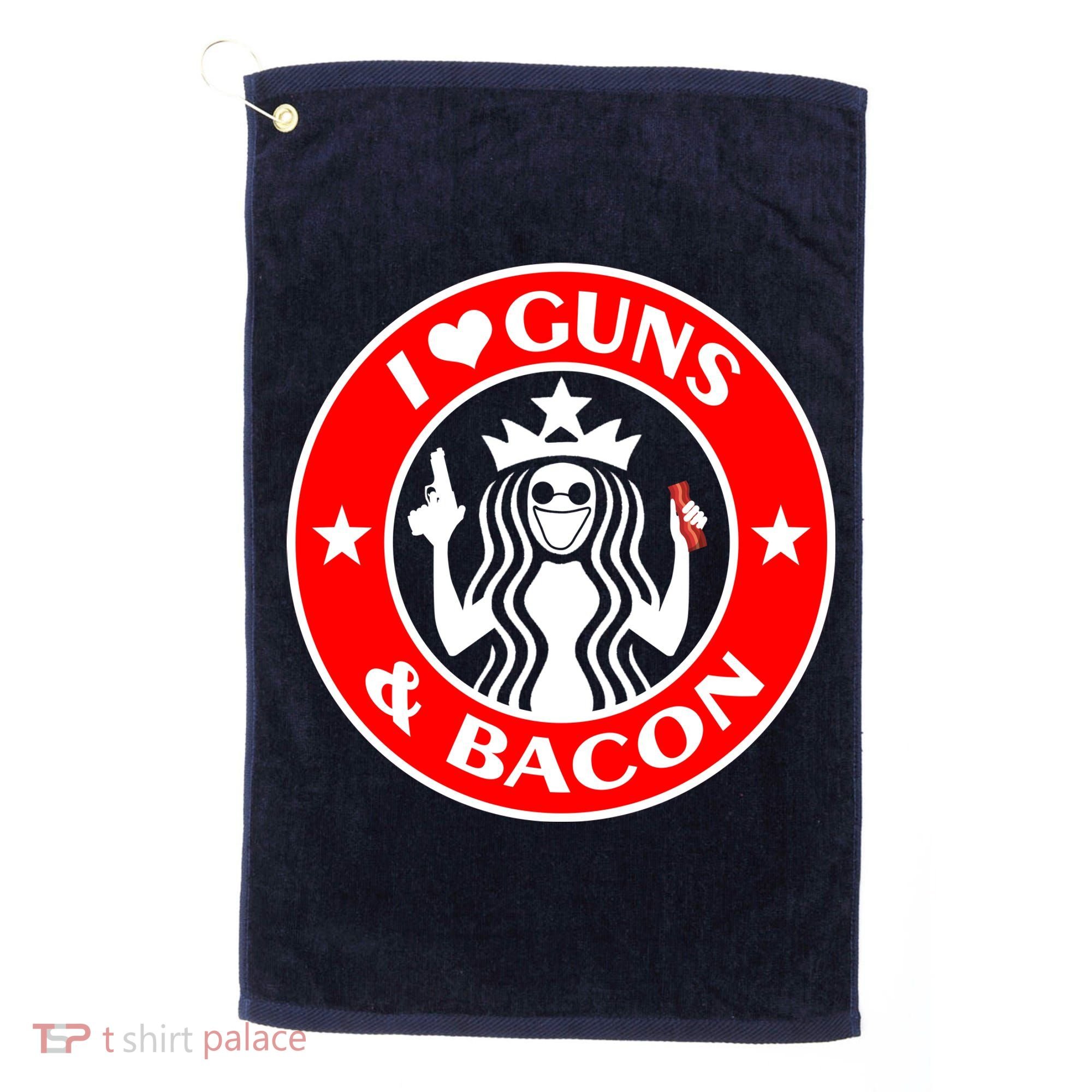 I Love Guns And Bacon Golf Towel