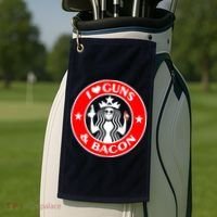 I Love Guns And Bacon Golf Towel thumb 2