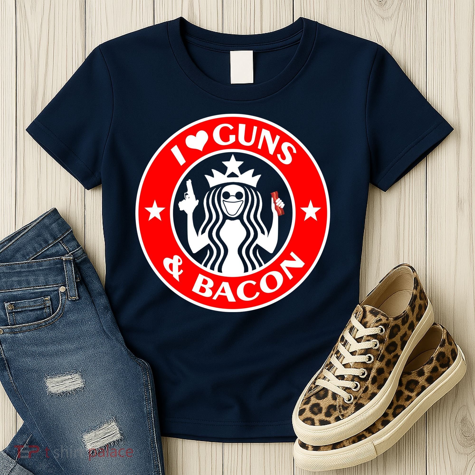 I Love Guns And Bacon Women's T-Shirt
