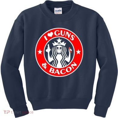 I Love Guns And Bacon Kids Sweatshirt