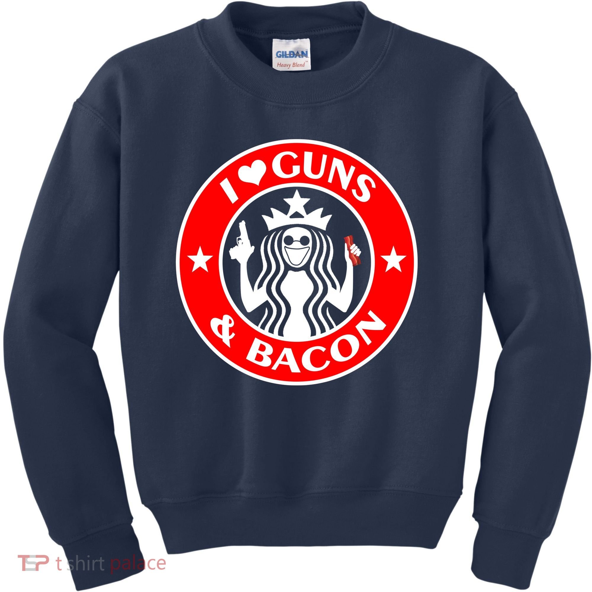 I Love Guns And Bacon Kids Sweatshirt