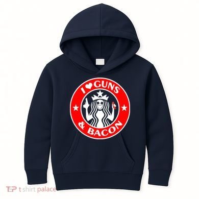 I Love Guns And Bacon Kids Hoodie