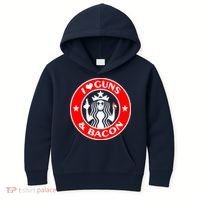 I Love Guns And Bacon Kids Hoodie thumb 0