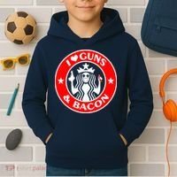 I Love Guns And Bacon Kids Hoodie thumb 2
