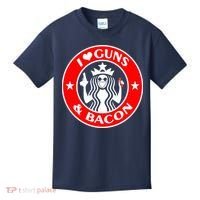 I Love Guns And Bacon Kids T-Shirt thumb 0