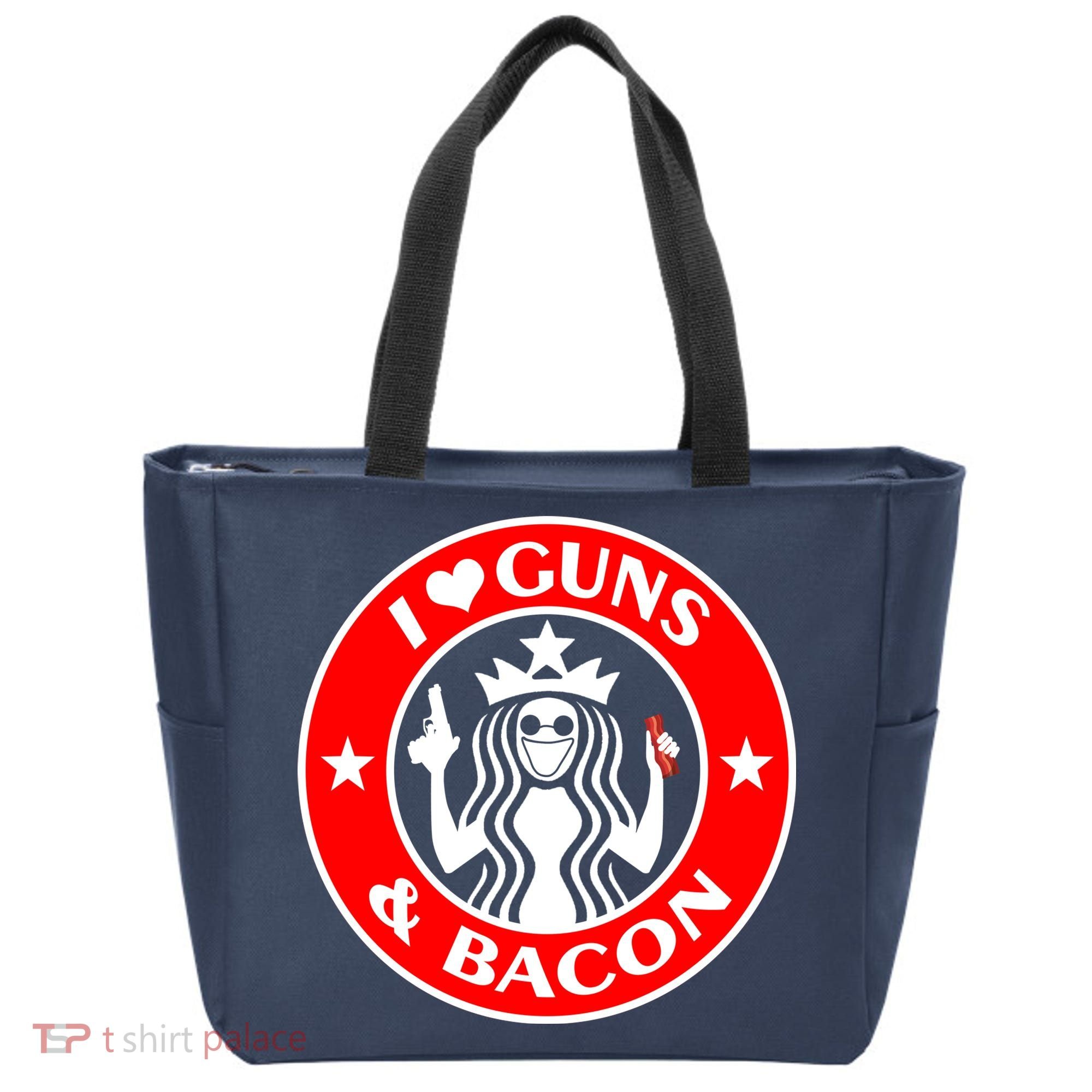 I Love Guns And Bacon Tote Bag