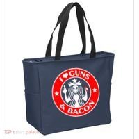 I Love Guns And Bacon Tote Bag thumb 2