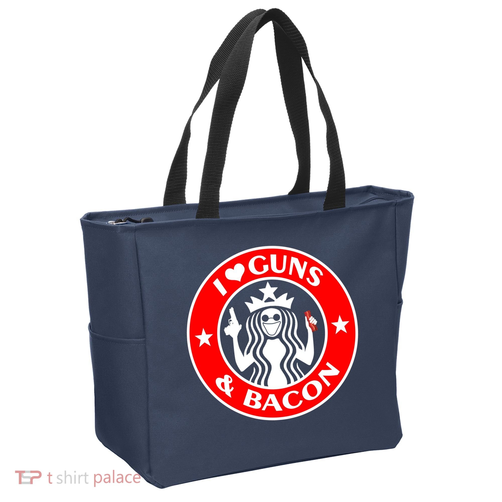I Love Guns And Bacon Tote Bag