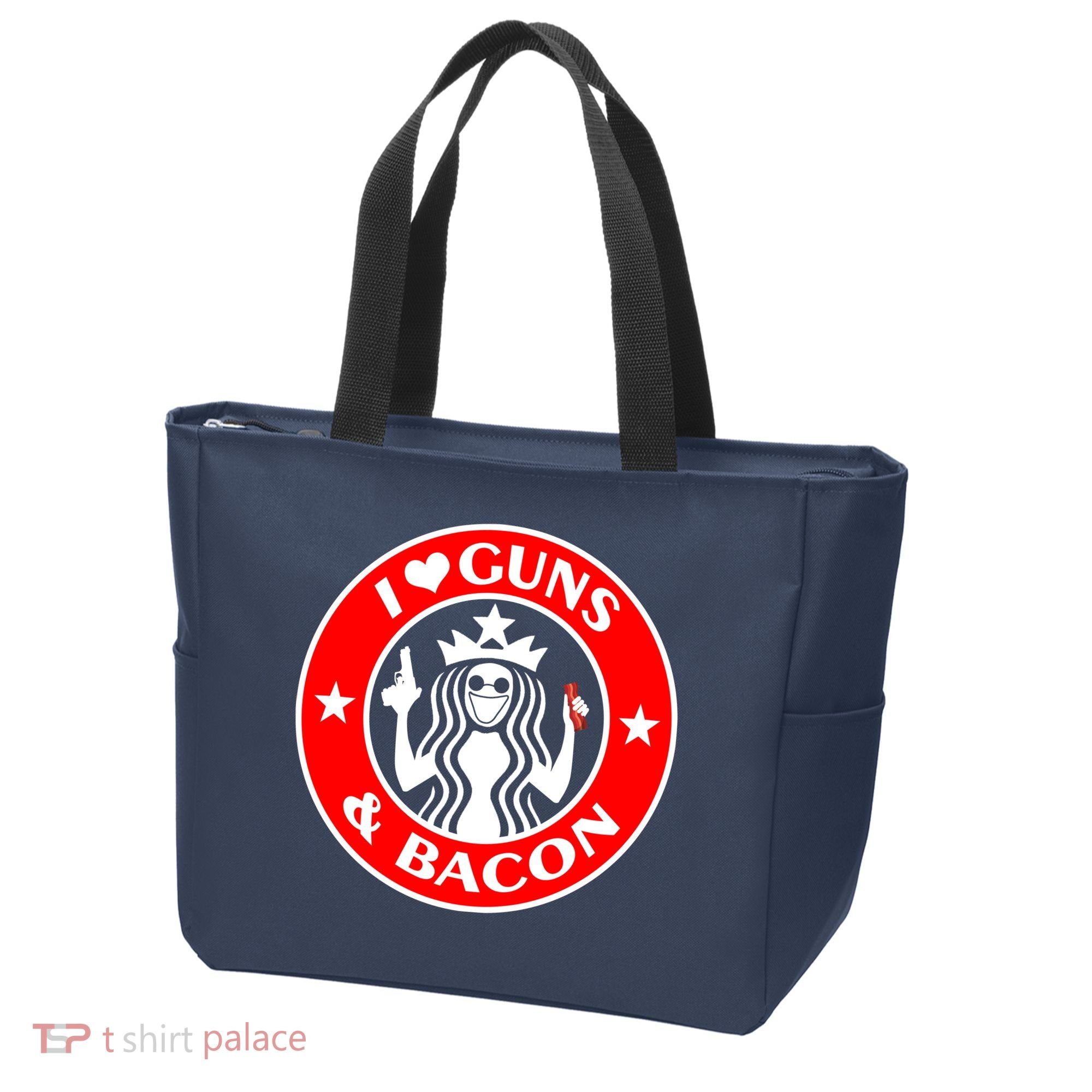 I Love Guns And Bacon Tote Bag