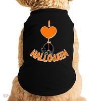 I Love Heart Halloween Cute Black Cat Balloon Doggie Tank thumb 0