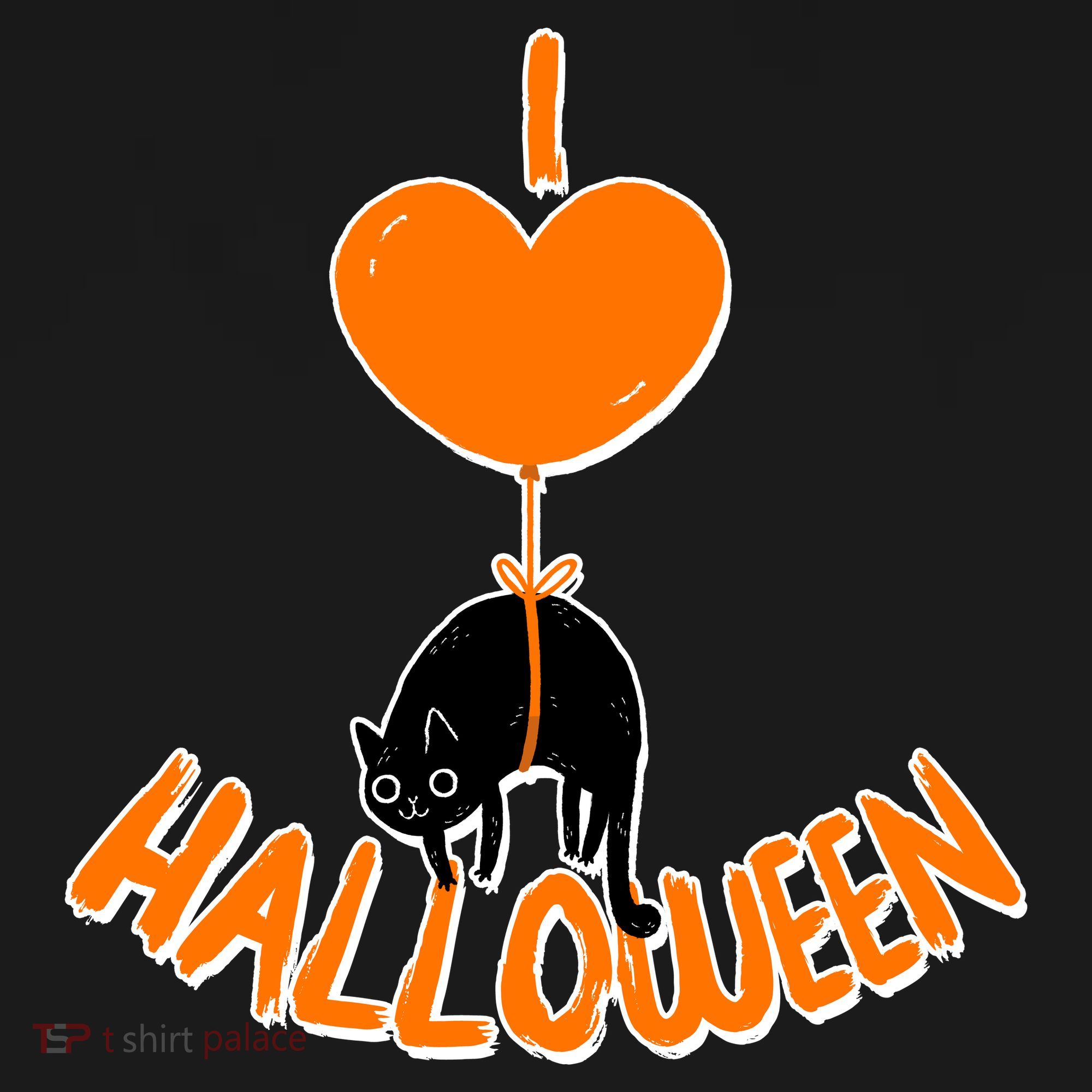 I Love Heart Halloween Cute Black Cat Balloon Doggie Tank