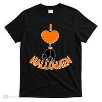 I Love Heart Halloween Cute Black Cat Balloon T-Shirt thumb 0