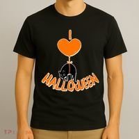 I Love Heart Halloween Cute Black Cat Balloon T-Shirt thumb 3