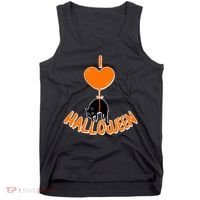 I Love Heart Halloween Cute Black Cat Balloon Tank Top thumb 0