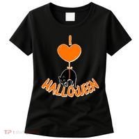 I Love Heart Halloween Cute Black Cat Balloon Women's T-Shirt thumb 0