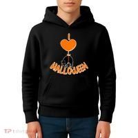 I Love Heart Halloween Cute Black Cat Balloon Kids Hoodie thumb 4